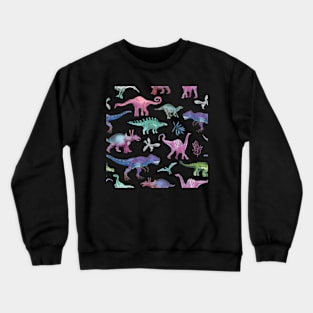 Dinosaurs hand painted multi pastel colors Crewneck Sweatshirt